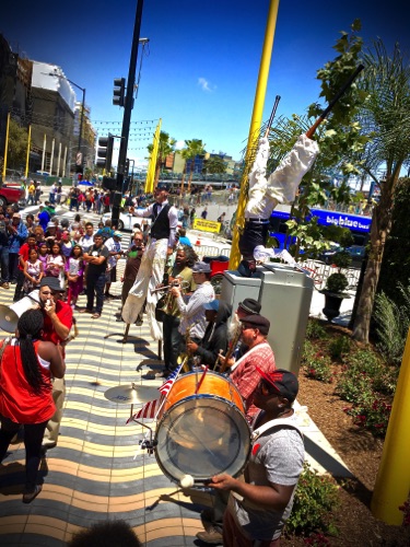 Stilt Acrobats 
at Santa Monica Metro Opening May 20,2016